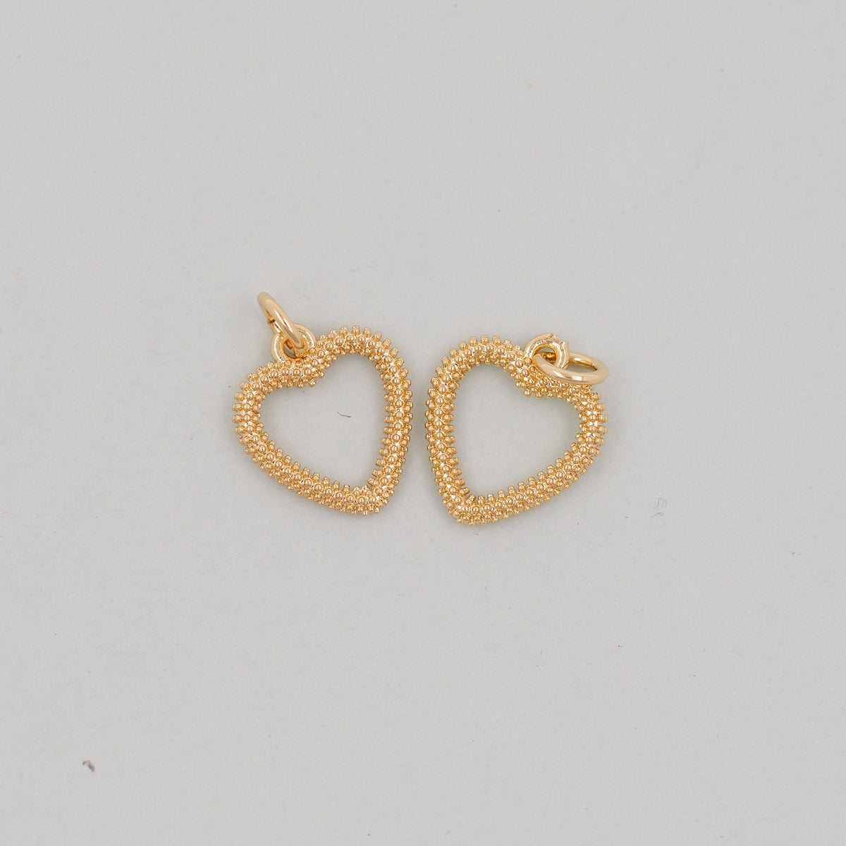 Gold Heart Charms,18K Gold Filled Heart Pendant,Heart Charm Bracelet Necklace for DIY Jewelry Making Supply