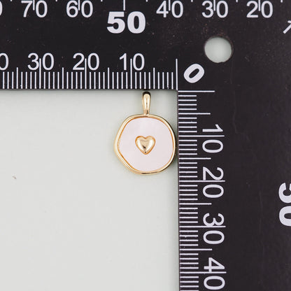 Gold Heart Charms,18K Gold Filled Heart Pendant,Heart Charm Bracelet Necklace for DIY Jewelry Making Supply