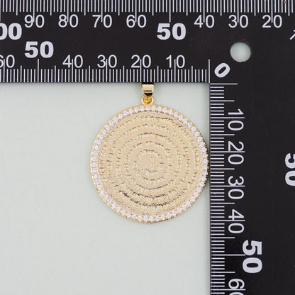 18K Gold Filled Round Charm Pendant for Jewelry Making