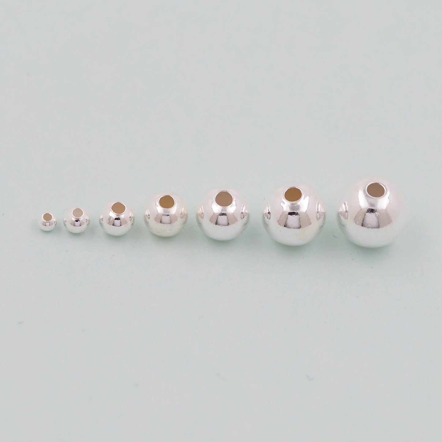 50pcs Sterling Silver Tiny Round Spacer Beads,925 Silver Bracelet Beads,Ball Spacer Beads for Bracelet Jewelry Necklace Making Supply