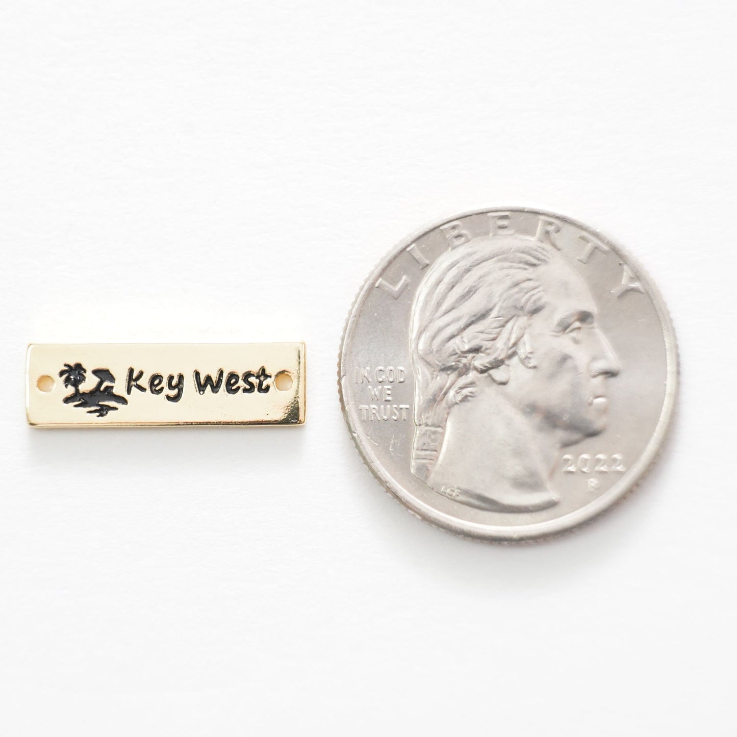 Gold Key West Connector Charms,18K Gold Filled Key West Pendant,Key West Charm Bracelet Necklace for DIY Jewelry Making Supply