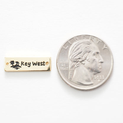 Gold Key West Connector Charms,18K Gold Filled Key West Pendant,Key West Charm Bracelet Necklace for DIY Jewelry Making Supply