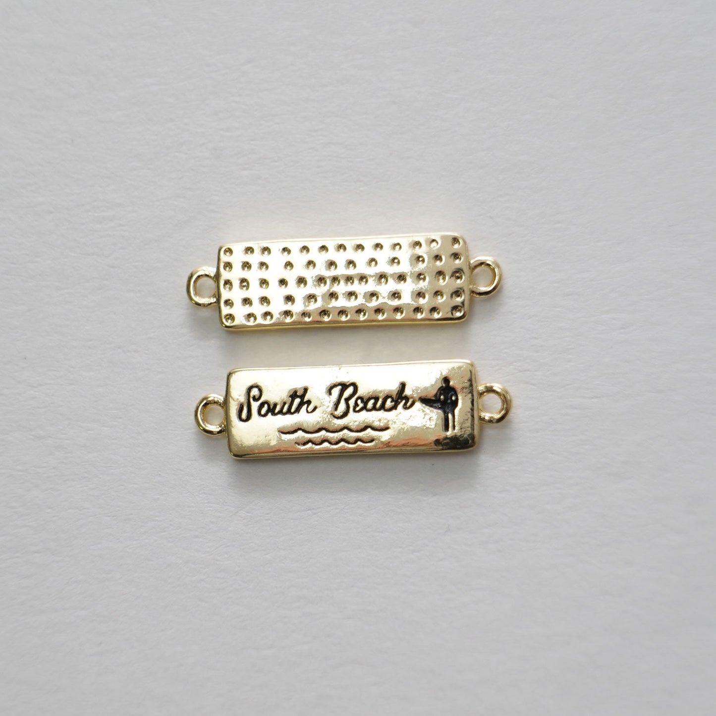 Gold South Beach Connector Charms,18K Gold Filled South Beach Pendant,South Beach Charm Bracelet Necklace for DIY Jewelry Making Supply