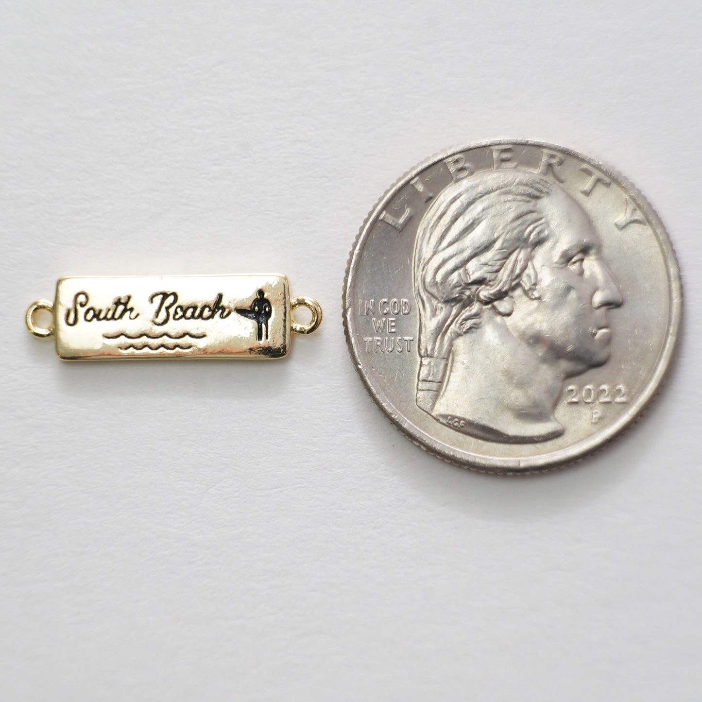 Gold South Beach Connector Charms,18K Gold Filled South Beach Pendant,South Beach Charm Bracelet Necklace for DIY Jewelry Making Supply