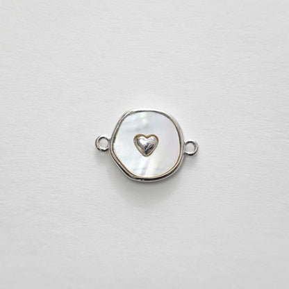 Gold Heart Connector Charms,18K Gold Filled Love Pendant Charm Bracelet Necklace for DIY Jewelry Making Supply