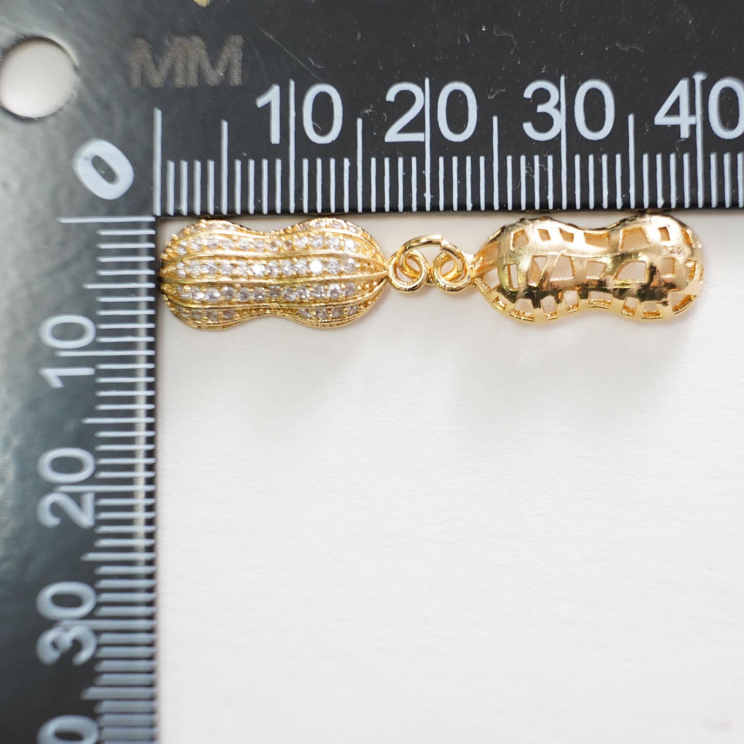 Gold Peanut Charms,18K Gold Filled Peanut Pendant,Peanut Charm Bracelet Necklace for DIY Jewelry Making Supply