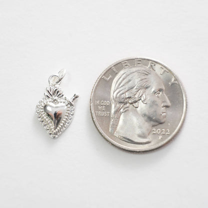 Silver sacred Heart Charms,18K Gold Filled sacred heart Pendant,Religious Charm Bracelet Necklace for DIY Jewelry Making Supply