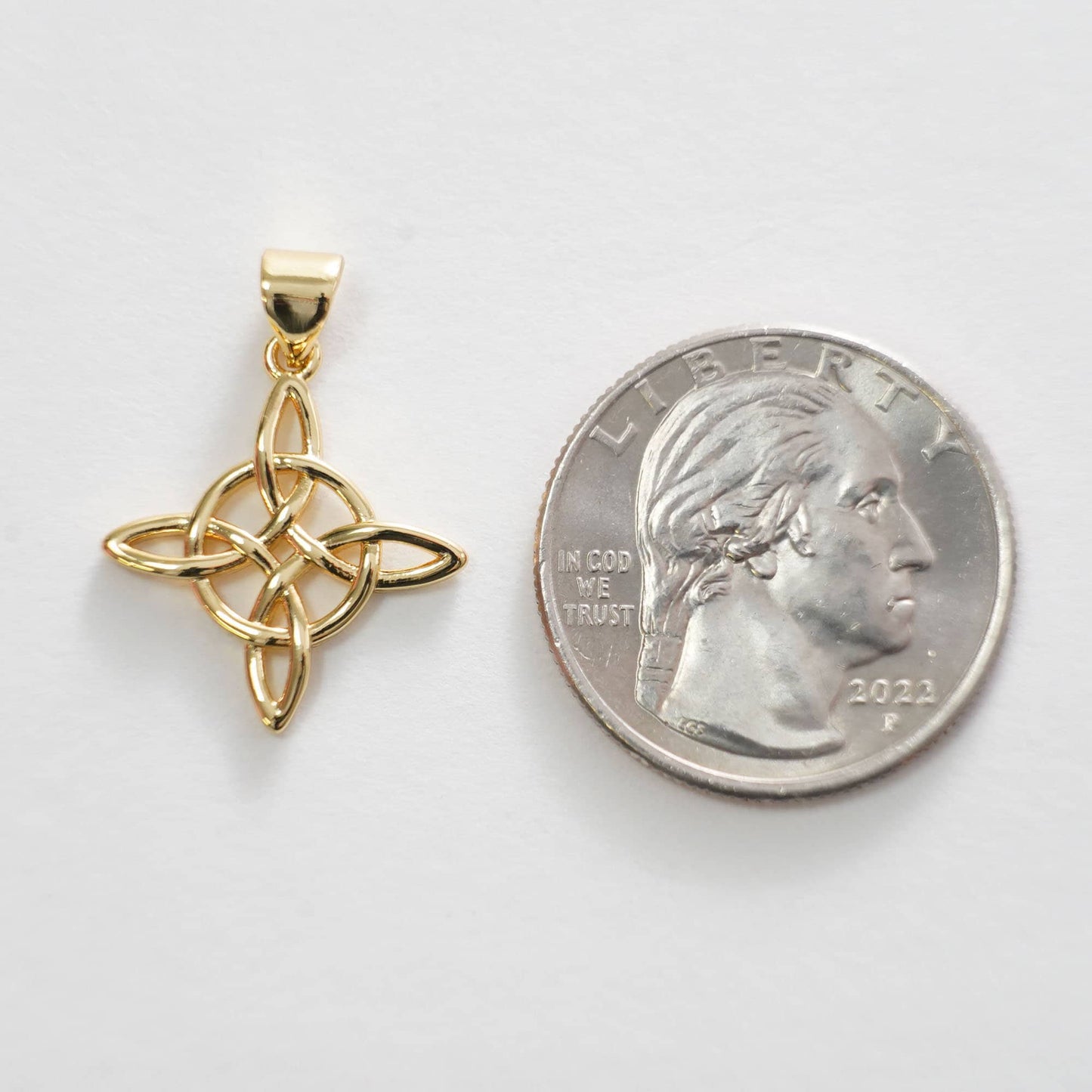 Gold Celtic Knot Charms,18K Gold Filled Celtic Knot Pendant,Celtic Knot Charm Bracelet Necklace for DIY Jewelry Making Supply