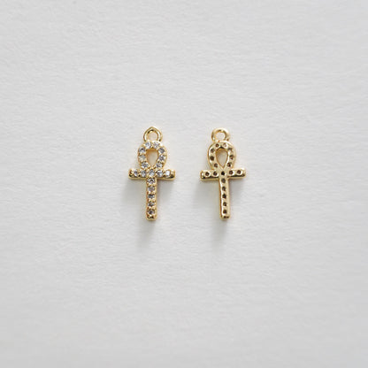 18K Gold Filled Cross Charm Pendant for Jewelry Making