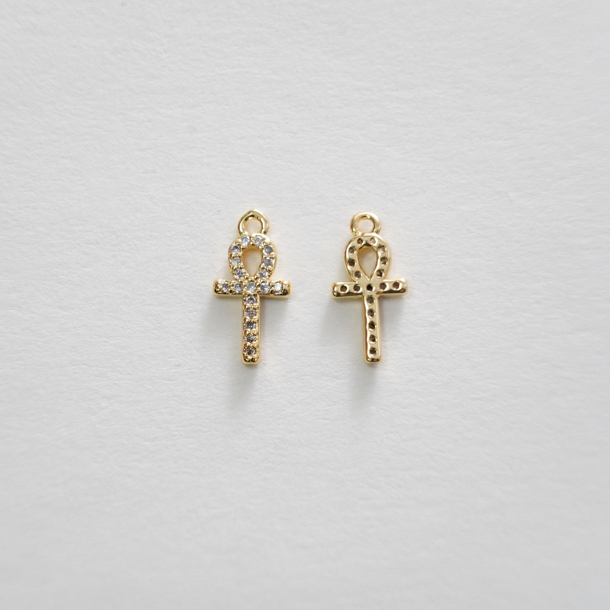 Gold Cross Charms,18K Gold Filled Cross Pendant,Silver Religious Charm Bracelet Necklace for DIY Jewelry Making Supply