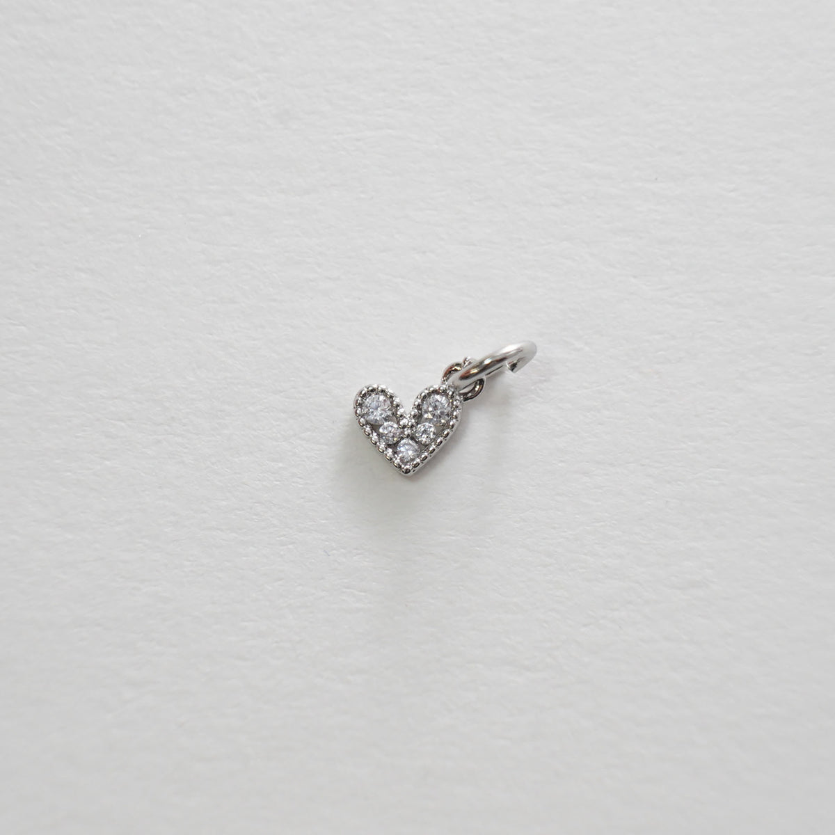 18K Gold Filled Cubic Zirconia Heart Charm Pendant for Jewelry Making