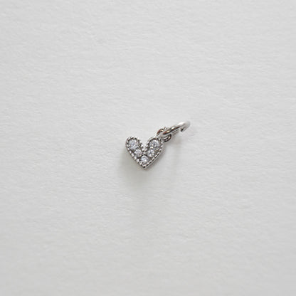 18K Gold Filled Cubic Zirconia Heart Charm Pendant for Jewelry Making