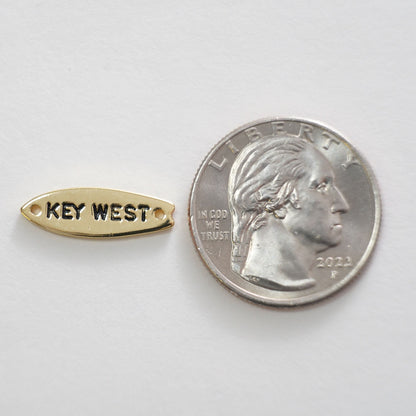 Gold Key West Connector Charms,18K Gold Filled Key West Pendant,Key West Charm Bracelet Necklace for DIY Jewelry Making Suppl