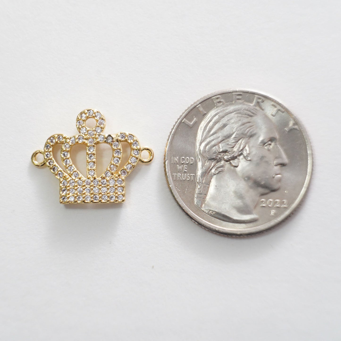 18K Gold Filled crown Connector Pendant Charm Bracelet Necklace for DIY Jewelry Making Supply