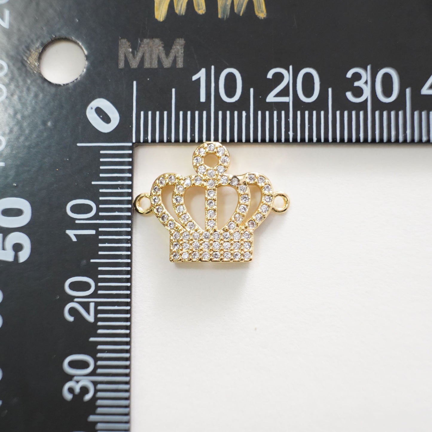 18K Gold Filled crown Connector Pendant Charm Bracelet Necklace for DIY Jewelry Making Supply