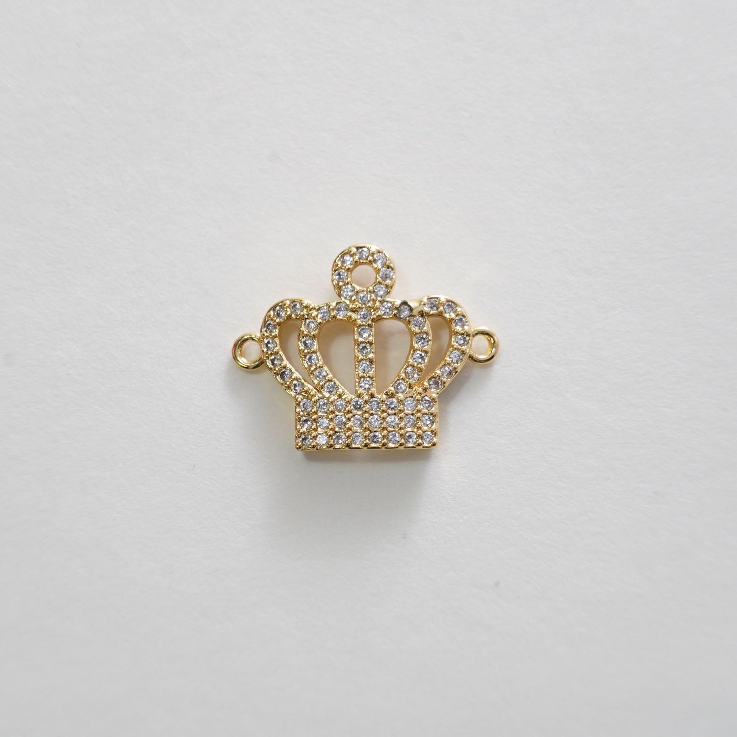 18K Gold Filled crown Connector Pendant Charm Bracelet Necklace for DIY Jewelry Making Supply