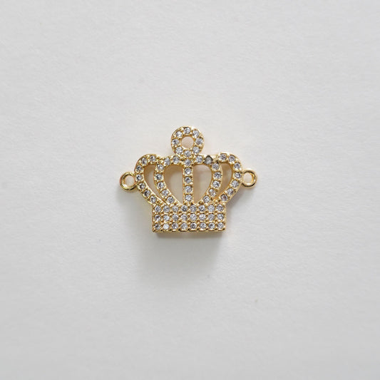18K Gold Filled crown Connector Pendant Charm Bracelet Necklace for DIY Jewelry Making Supply