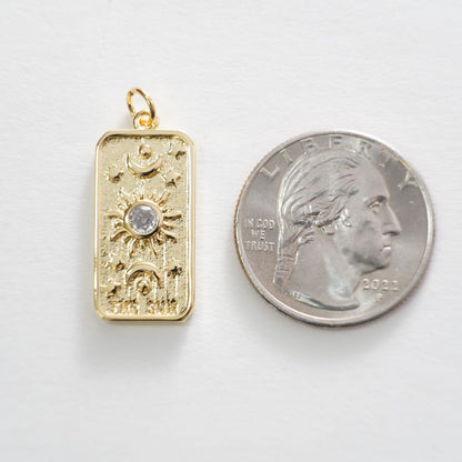 18K Gold Filled Moon Charm Pendant for Jewelry Making