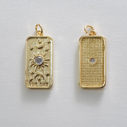 18K Gold Filled Moon Charm Pendant for Jewelry Making