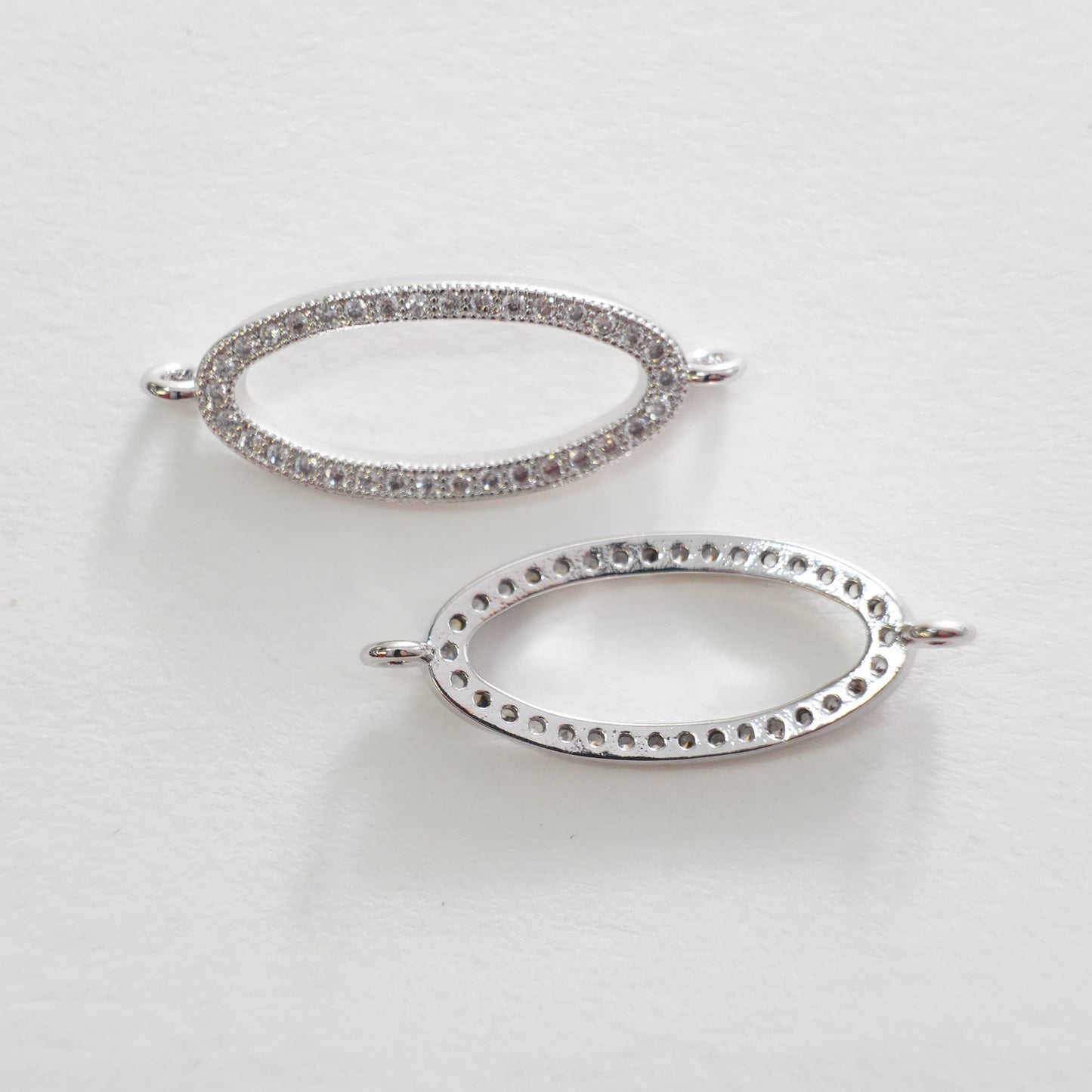 Silver Oval Connector Pendant,18K Gold Filled Oval Pendant,Oval Charm Bracelet Necklace for DIY Jewelry Making Supply