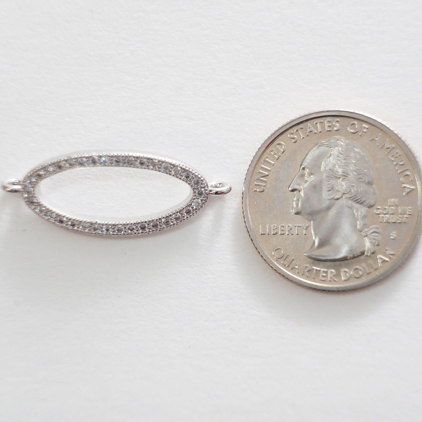 Silver Oval Connector Pendant,18K Gold Filled Oval Pendant,Oval Charm Bracelet Necklace for DIY Jewelry Making Supply