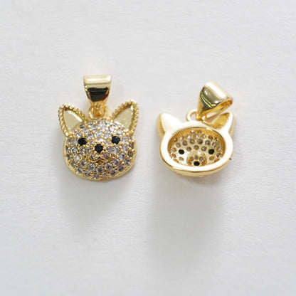 18K Gold Filled Dog Charm Pendant for Jewelry Making