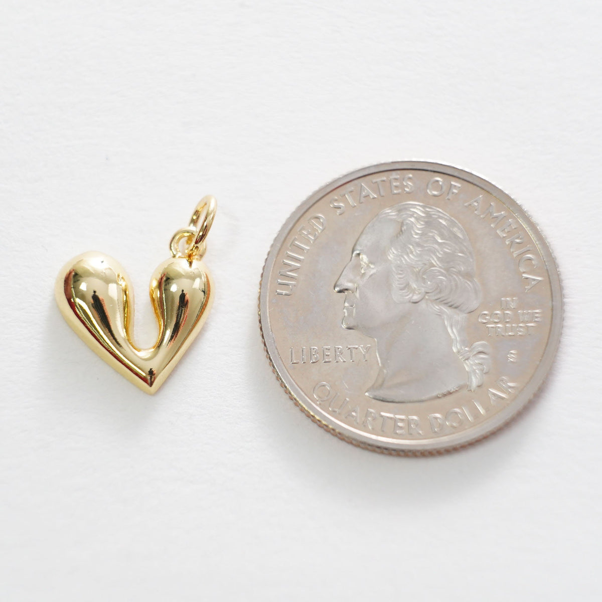 Gold Heart Charms,18K Gold Filled Heart Pendant,Heart Charm Bracelet Necklace for DIY Jewelry Making Supply