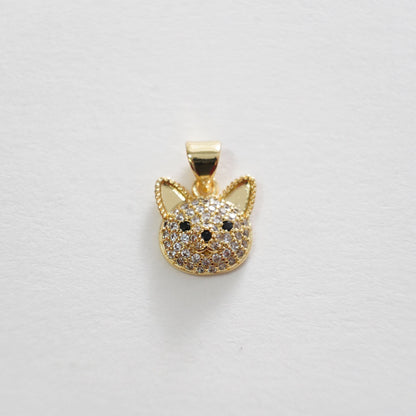 Gold Dog Charms,18K Gold Filled Dog Pendant,cute Dog Charm Bracelet Necklace for DIY Jewelry Making Supply