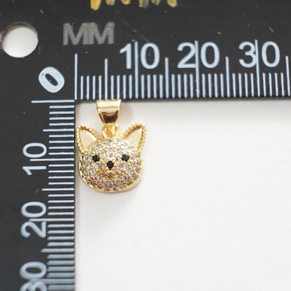 Gold Dog Charms,18K Gold Filled Dog Pendant,cute Dog Charm Bracelet Necklace for DIY Jewelry Making Supply