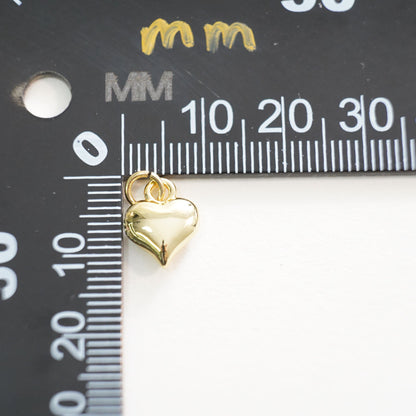 Gold Heart Charms,18K Gold Filled Heart Pendant,Heart Charm Bracelet Necklace for DIY Jewelry Making Supply