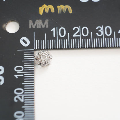 Silver Flower Beads Charms,18K Gold Filled Flower spacer beads Bracelet Necklace for DIY Jewelry Making Supply