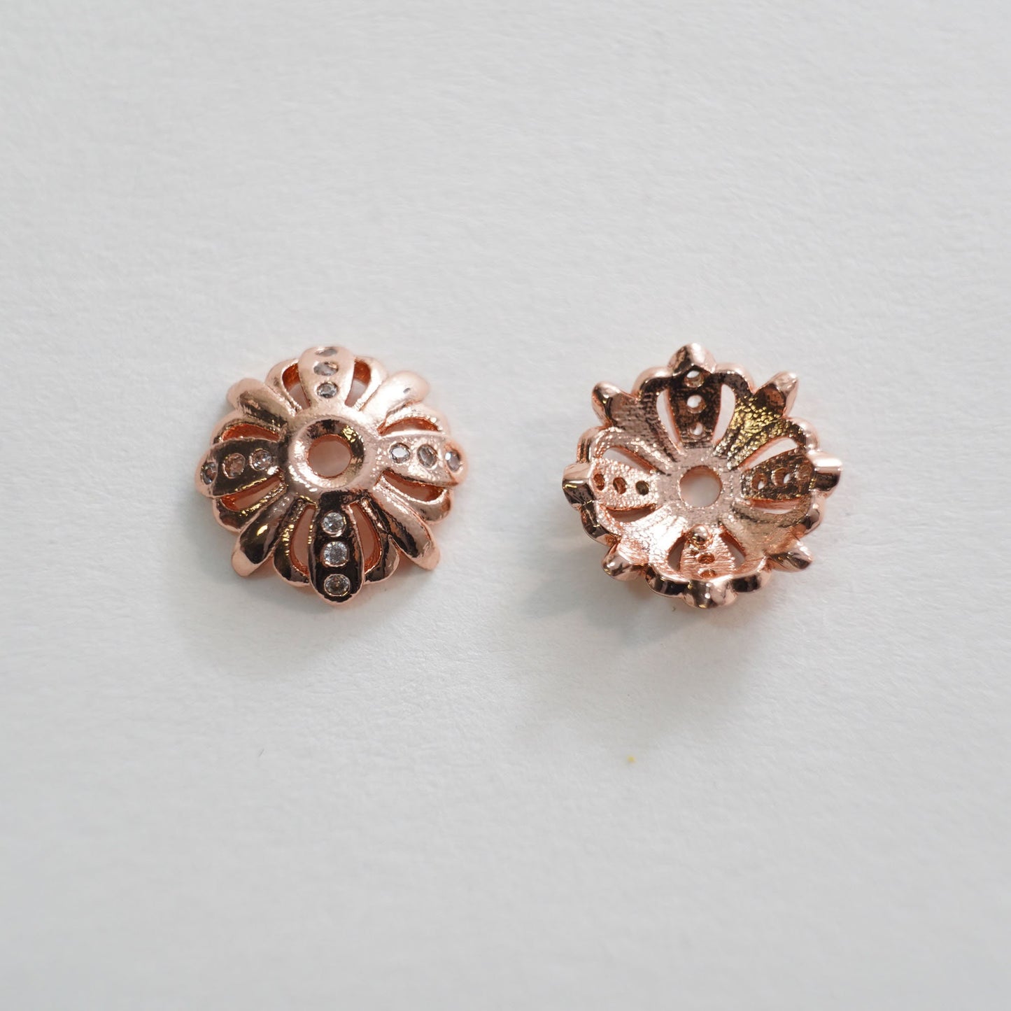 Rose Gold Flower Beads Charms,18K Gold Filled Flower spacer beads Bracelet Necklace for DIY Jewelry Making Supply