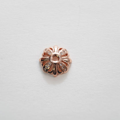 Rose Gold Flower Beads Charms,18K Gold Filled Flower spacer beads Bracelet Necklace for DIY Jewelry Making Supply