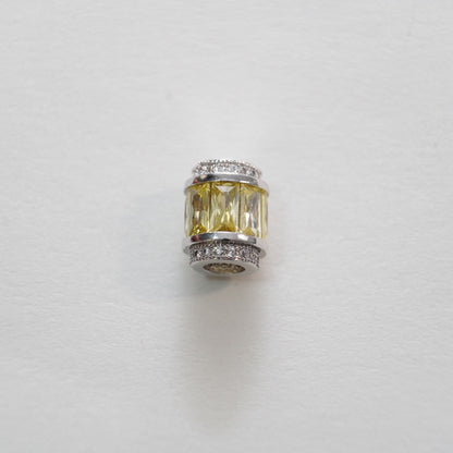 Gold Barrel Beads Charms,18K Gold Filled CZ Tube spacer beads Bracelet Necklace for DIY Jewelry Making Supply hole 5mm