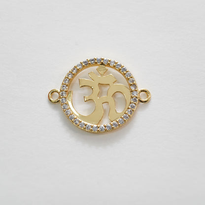 Gold Round Connector Charms,18K Gold Filled Color Round Pendant,Round Charm Bracelet Necklace for DIY Jewelry Making Supply