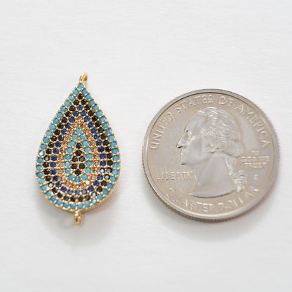 Gold Teardrop Charms,18K Gold Filled Teardrop Pendant,Teardrop Charm Bracelet Necklace for DIY Jewelry Making Supply