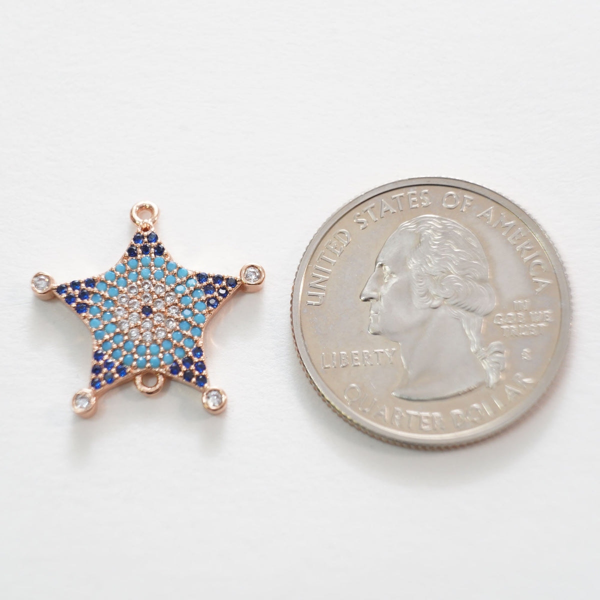 Gold Star Connector Charms,18K Gold Filled CZ Micro Pave Star Pendant,Star Charm Bracelet Necklace for DIY Jewelry Making Sup
