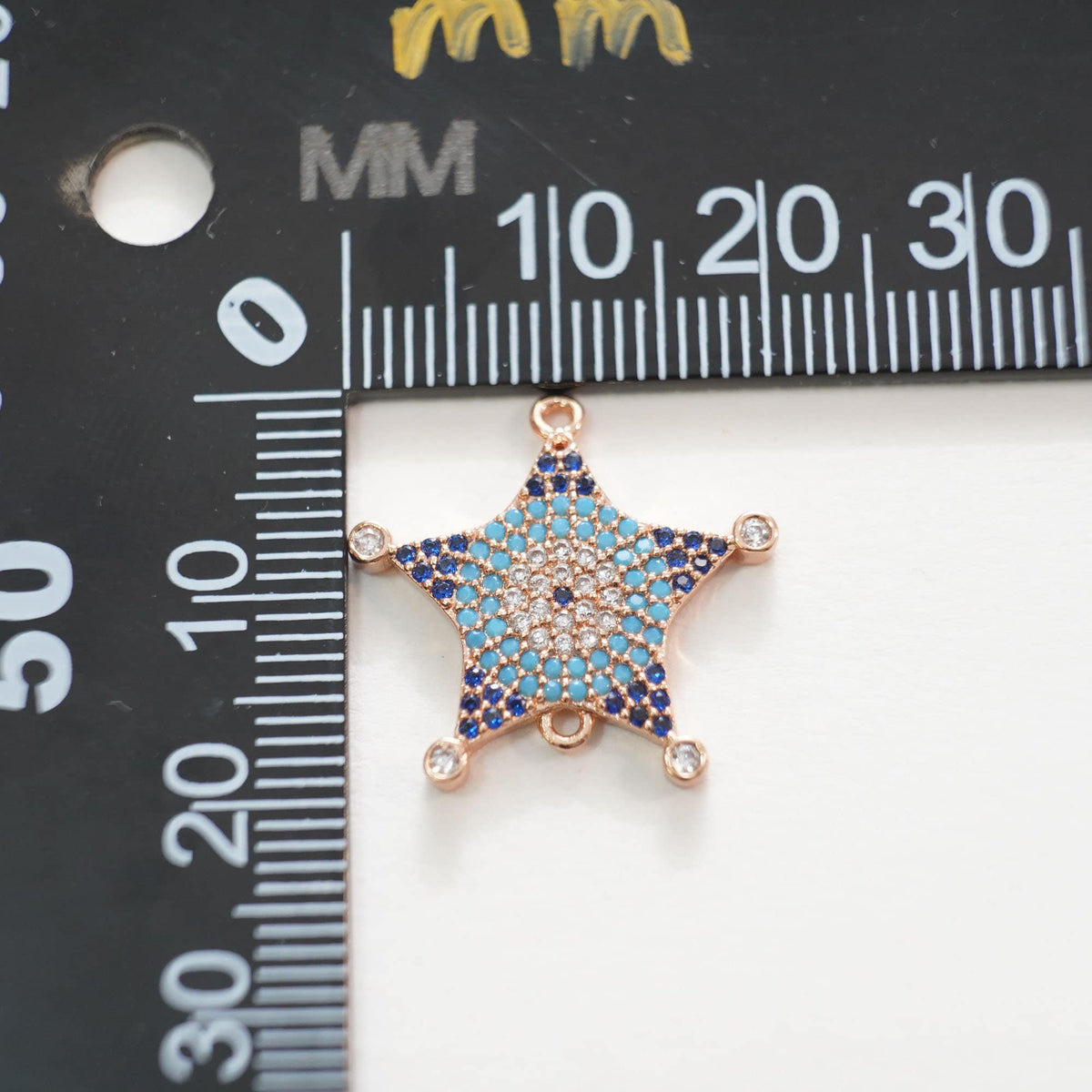 Gold Star Connector Charms,18K Gold Filled CZ Micro Pave Star Pendant,Star Charm Bracelet Necklace for DIY Jewelry Making Sup