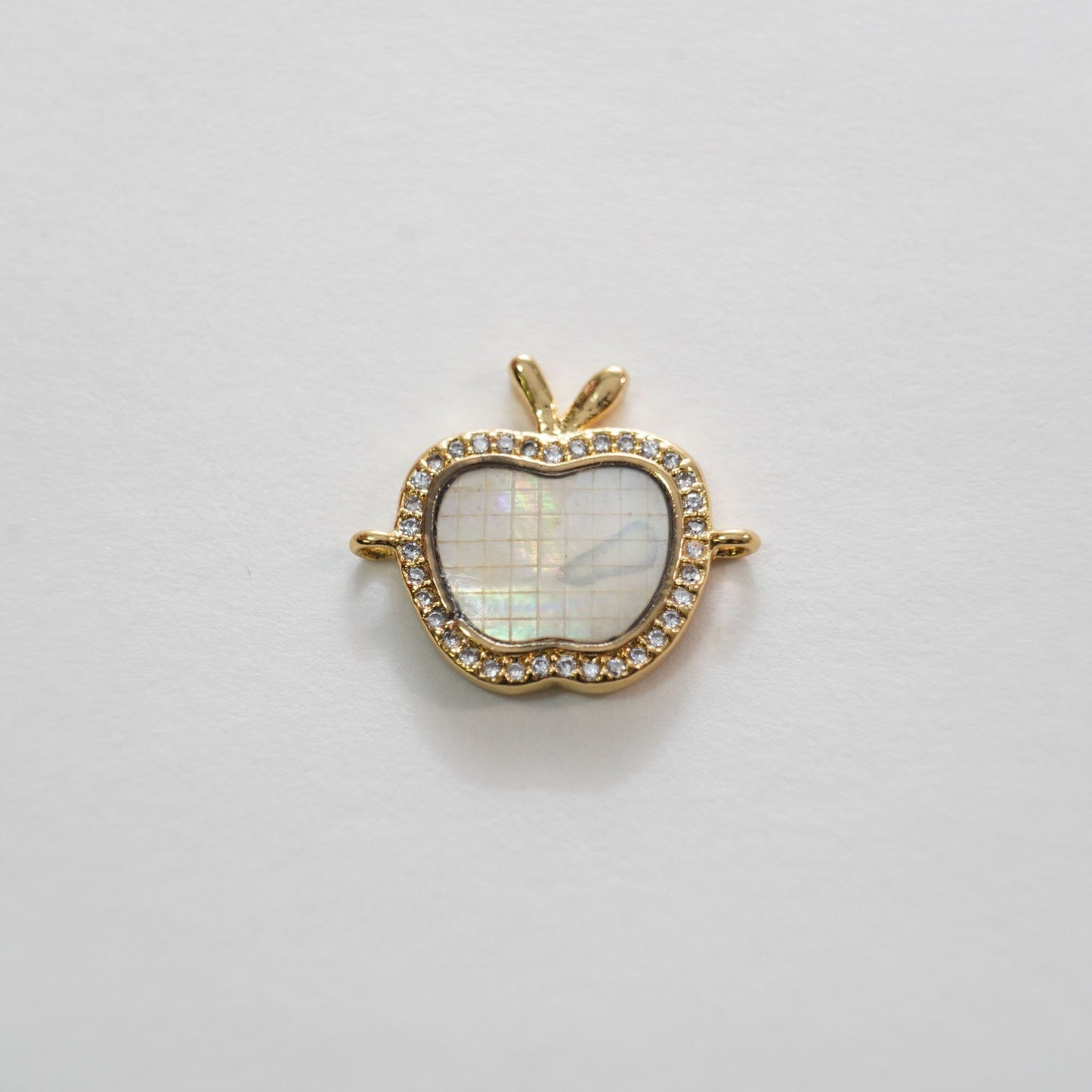 Gold apple Connector Charms,18K Gold Filled Shell apple Pendant Bracelet Necklace for DIY Jewelry Making Supply