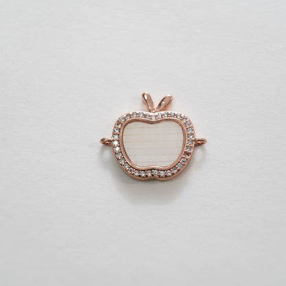 Gold apple Connector Charms,18K Gold Filled Shell apple Pendant Bracelet Necklace for DIY Jewelry Making Supply