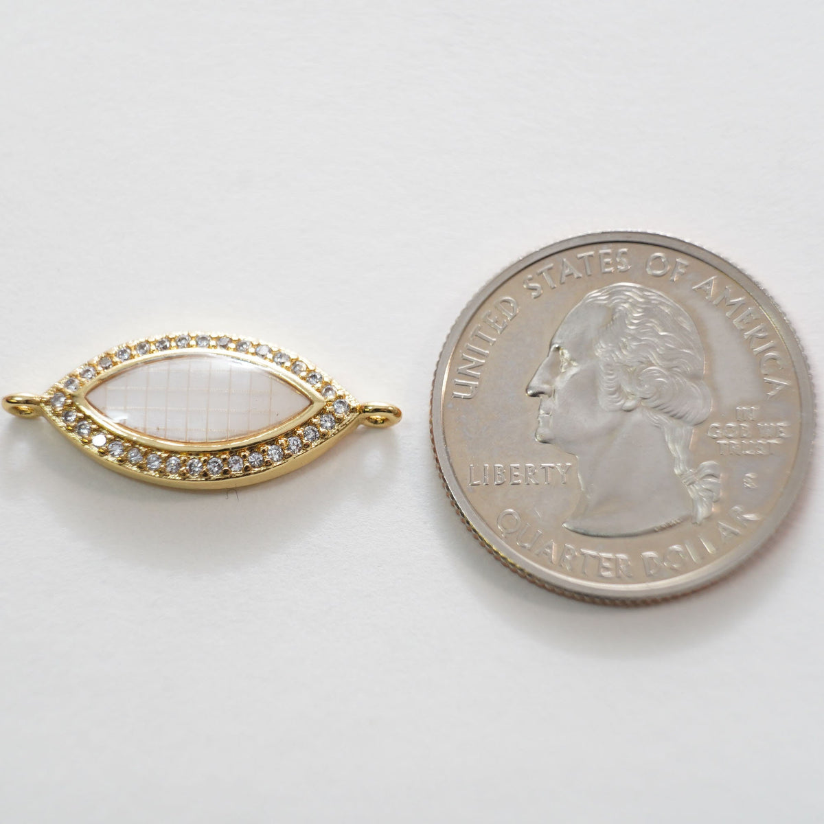 Gold Oval Connector Charms,18K Gold Filled CZ Oval Pendant,Oval Charm Bracelet Necklace for DIY Jewelry Making Supply