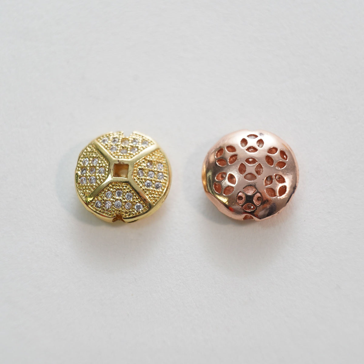 Gold Flat Round Beads Charms,18K Gold Filled Round spacer beads Bracelet Necklace for DIY Jewelry Making Supply
