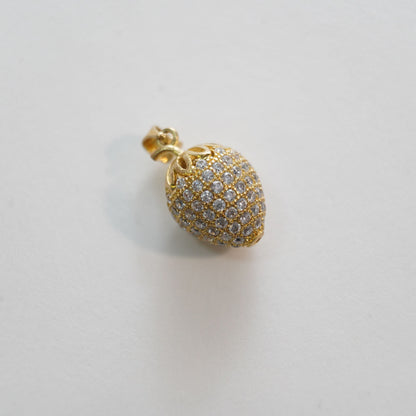 Gold strawberry Charms,18K Gold Filled CZ strawberry Pendant Charm Bracelet Necklace for DIY Jewelry Making Supply