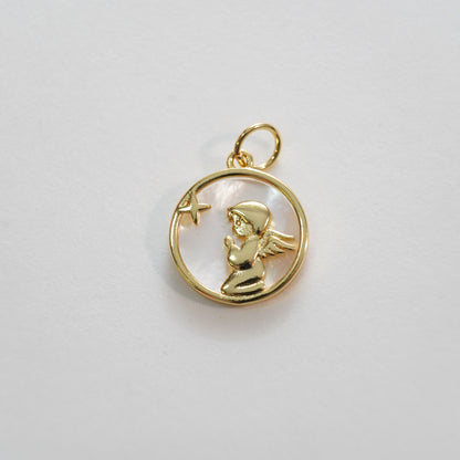 18K Gold Filled Angel CZ Charm Pendant for Jewelry Making