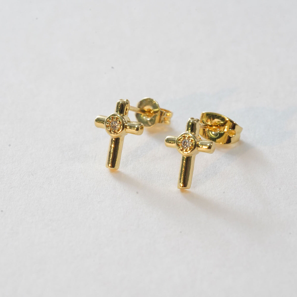 18K Gold Filled Cross Hoop Earrings for Jewelry Making