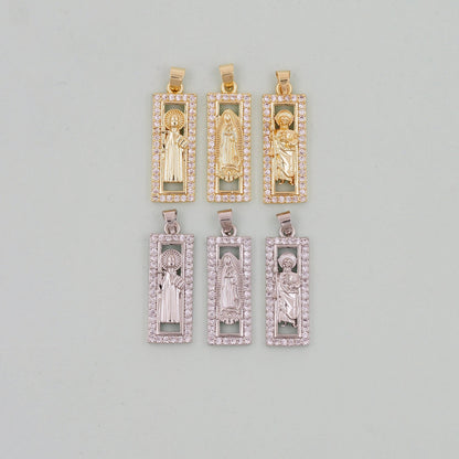 Gold Our Lady of Guadalupe Charms,18K Gold Filled Jesus Pendant Virgin Mary Charm Bracelet Necklace for DIY Jewelry Making Supply