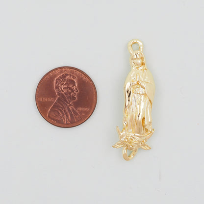 Gold virgin mary Charms,18K Gold Filled Our Lady Pendant Charm Bracelet Necklace for DIY Jewelry Making Supply