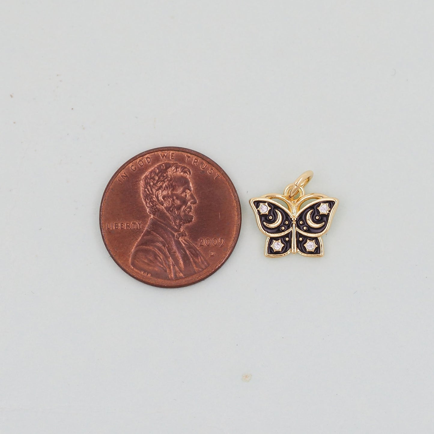 Gold Butterfly Charms,18K Gold Filled Enamel Butterfly Pendant,CZ Micro Pave Butterfly Charm Bracelet Necklace for DIY Jewelry Making Supply