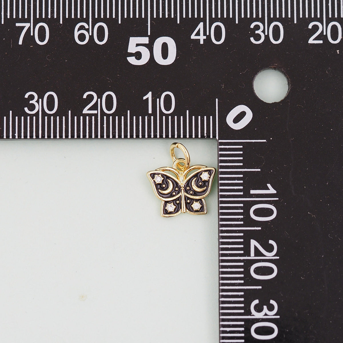 Gold Butterfly Charms,18K Gold Filled Enamel Butterfly Pendant,CZ Micro Pave Butterfly Charm Bracelet Necklace for DIY Jewelr