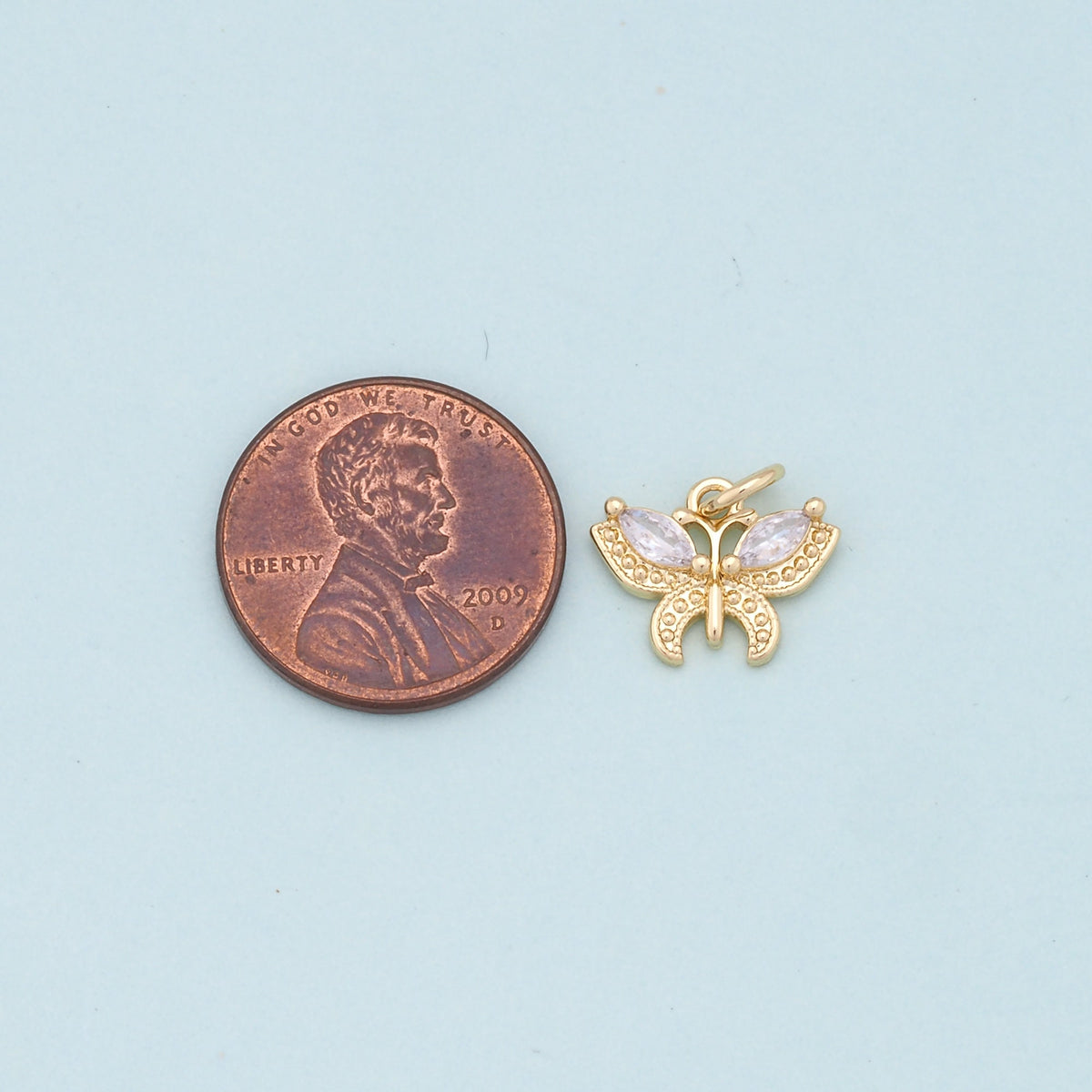 Gold Butterfly Charms,18K Gold Filled Butterfly Pendant,Butterfly Charm Bracelet Necklace for DIY Jewelry Making Supply